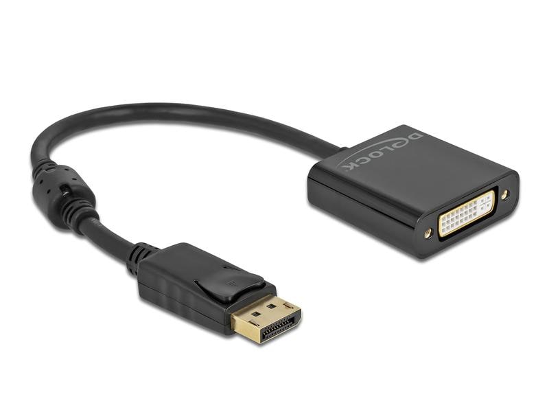 Delock Adapter 4K Aktiv DisplayPort - DVI-D Delock Adapter DisplayPort 1.2 Stecker zu DVI Buchse 4K Aktiv schwarz