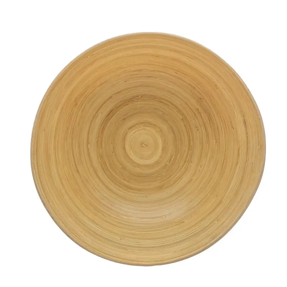 Secret de Gourmet Slakom/serveer schaal - bamboe - wit - D25 cm