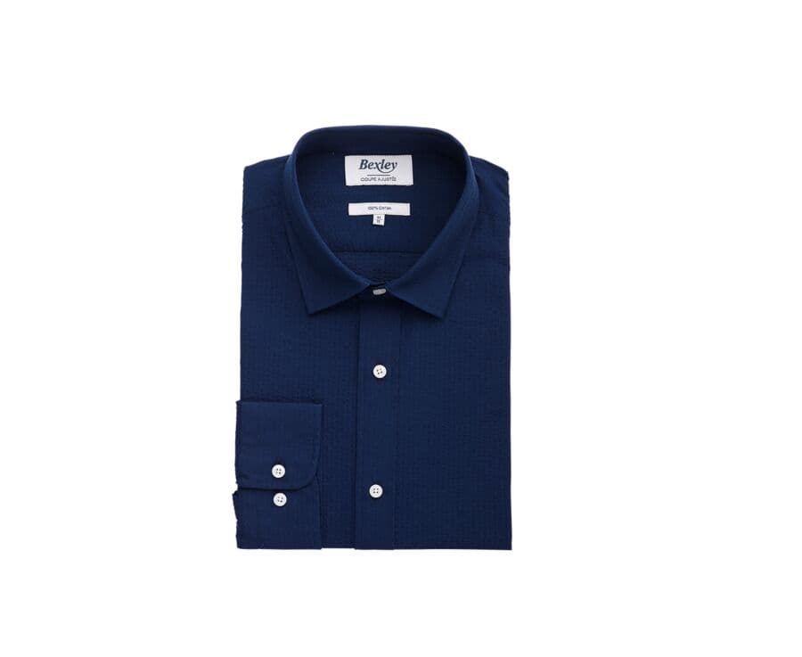 Chemise coton lin Marine - SUPRIEN