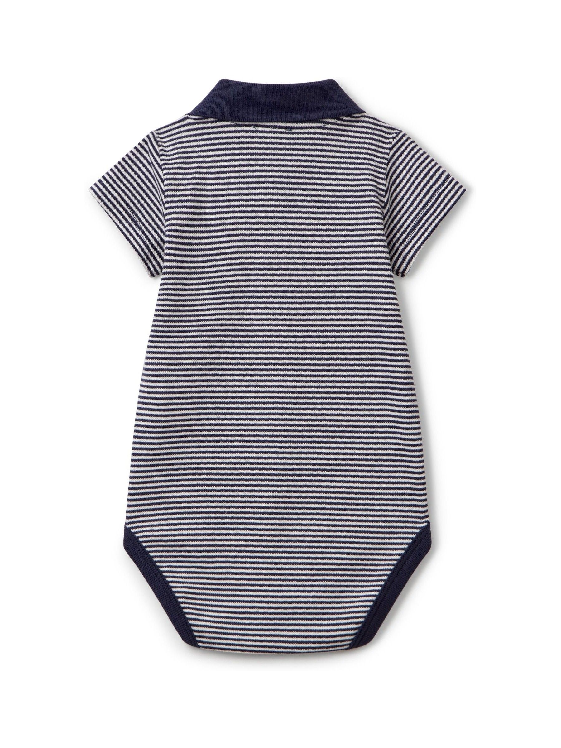 Blauw - Benetton Baby Piquet Grow Bodysuit