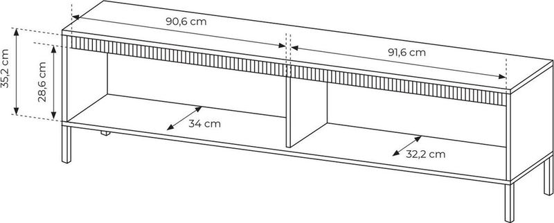 Allegro - TV-meubel - Beige - MDF en Metaal