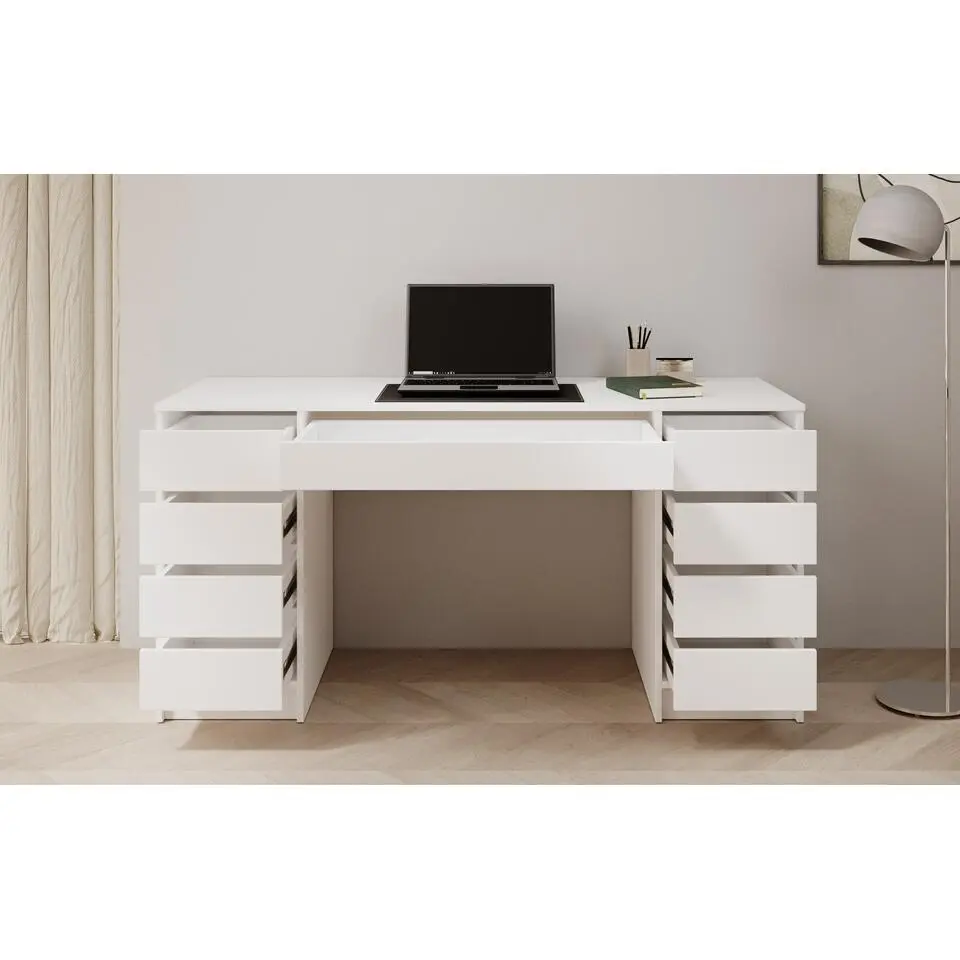 Meubella - Bureau Avio 2 - Wit - 154 cm