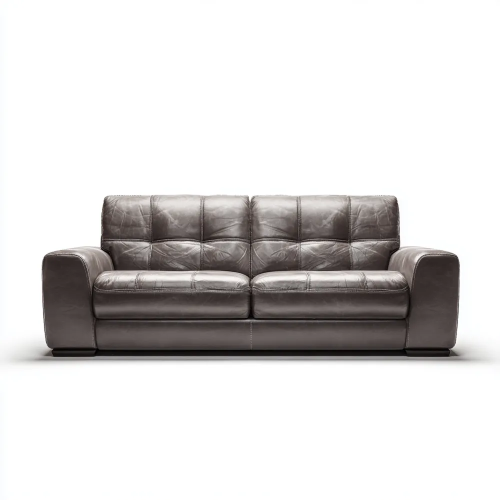 2-Sitzer-Sofa Echtleder 200x95x90 cm - Dunkelgrau - Modernes Design