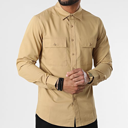 Chemise Manches Longues J529 Beige Foncé