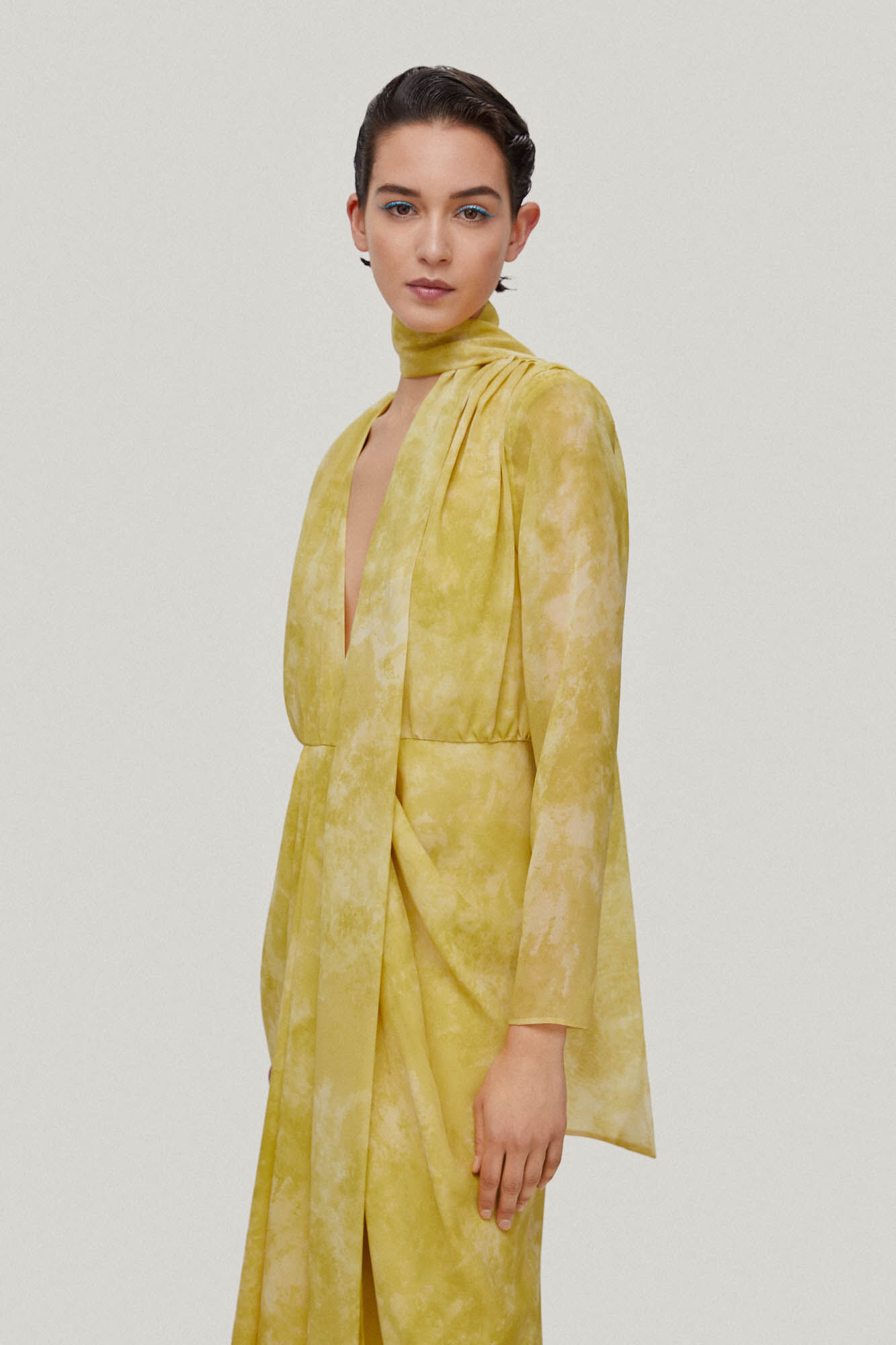 Vestido midi Aurora Degradê - Amarelo