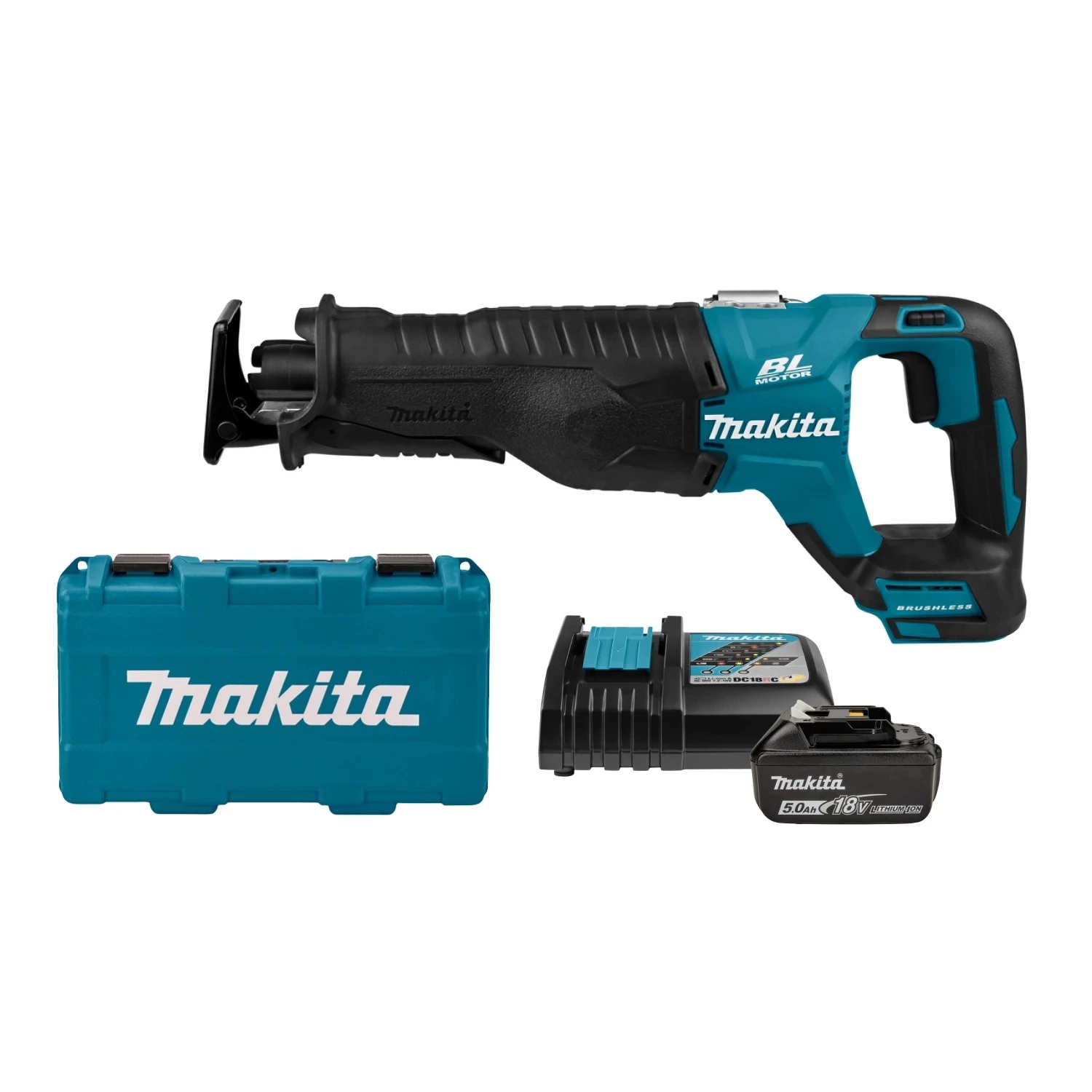 Makita DJR187RT 18V Li-Ion accu reciprozaag set (1x 5.0Ah accu) - snelwissel - variabel - koolborstelloos