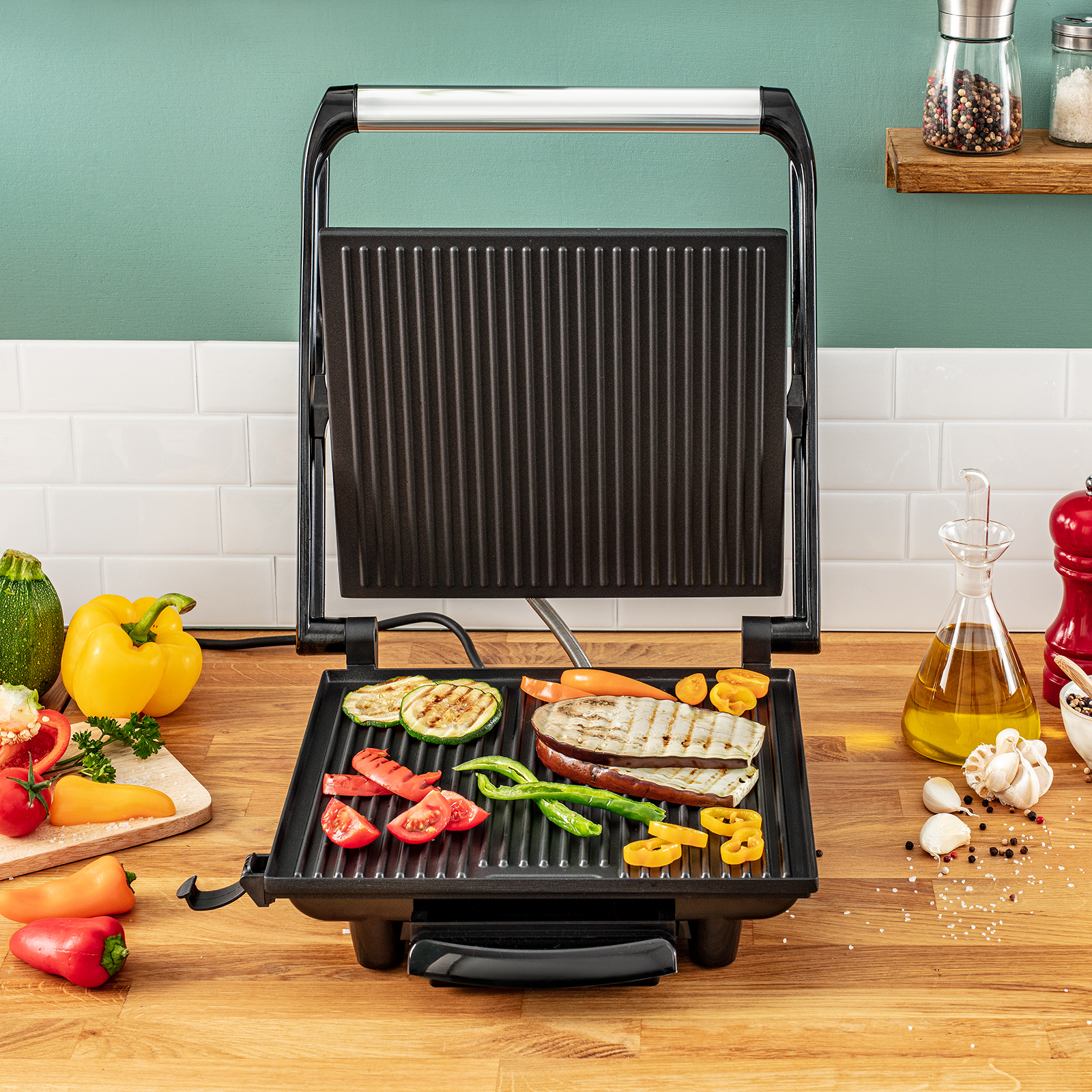 TEFAL Kontaktgrill INICIO GC241D - schwarz-silber