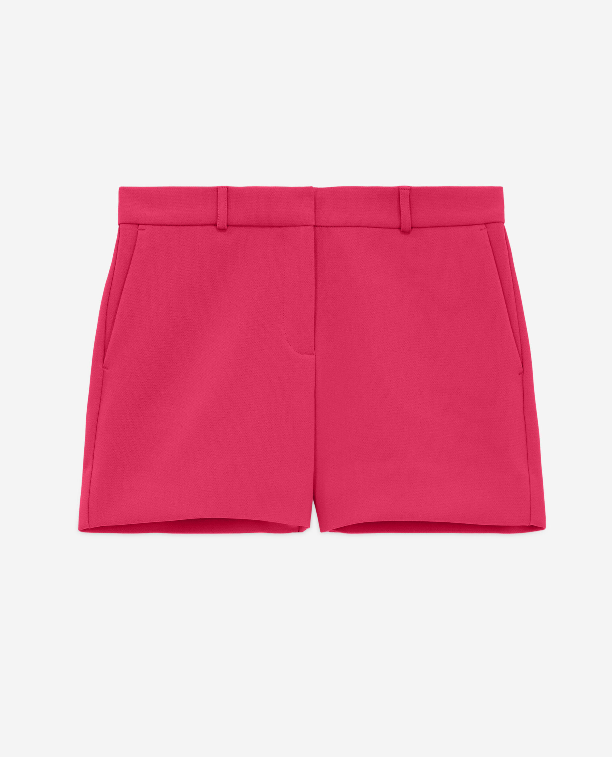 Short tailleur rose en crêpe