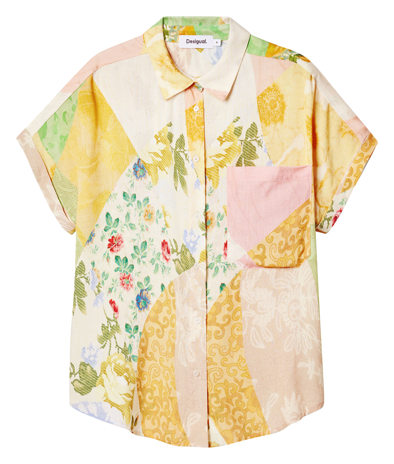 Chemise manches patchwork imprimé | Multicolore