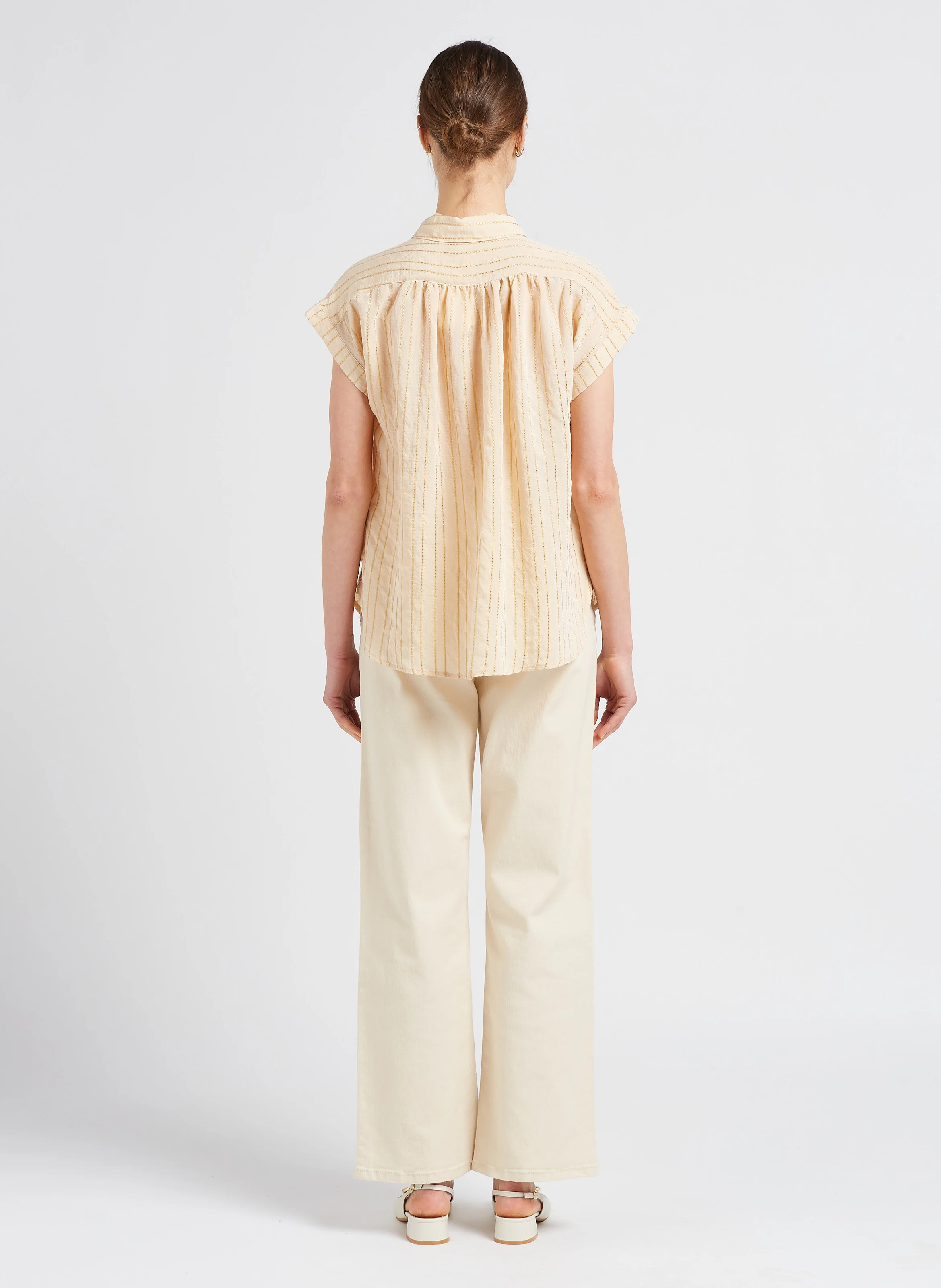 MARINA - Jean large en coton| Beige