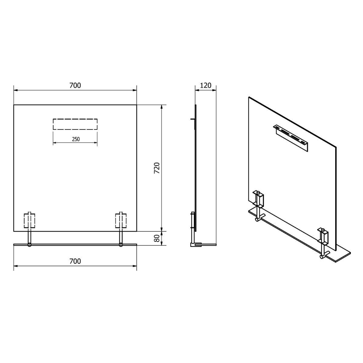 Sapho Wega spiegel rechthoekig met planchet 70x80cm chroom