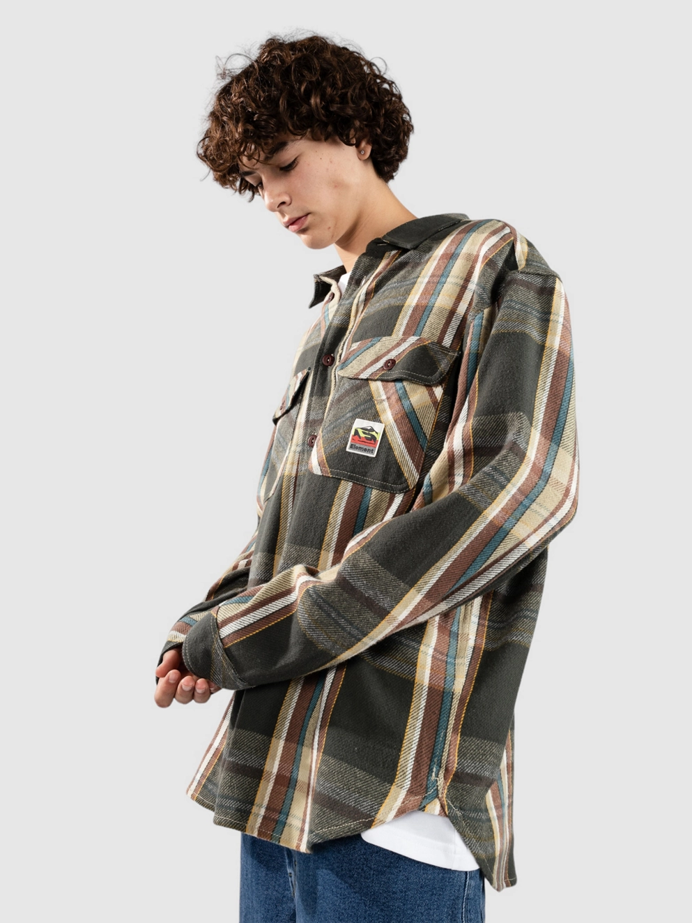 Element Hueco Classic Shirt slate green plaid