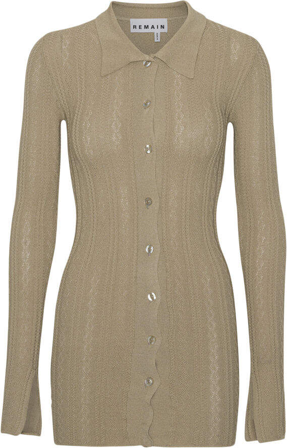 REMAIN Knit Fitted Cardigan Incense beige