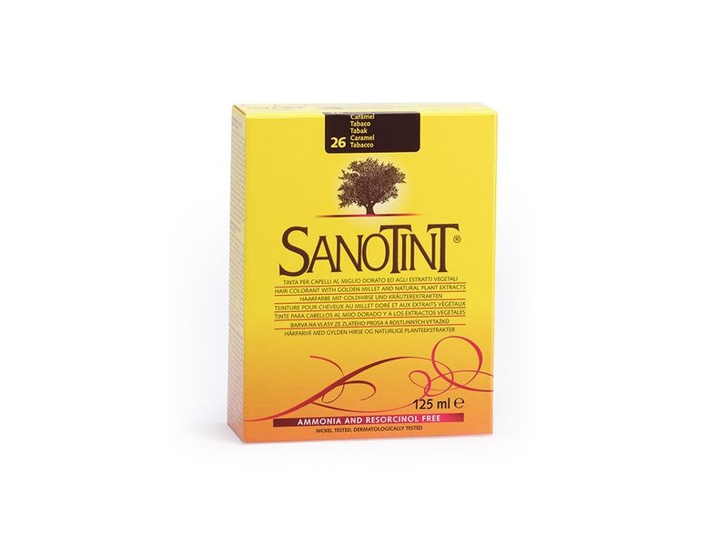 SANOTINT Haarcoloration Tabak 125 ml Naturnahe Haarfarbe mit Extrakten von Goldhirse, Oliven, Birke und Traubenblättern