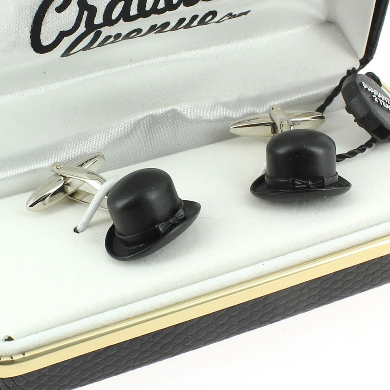 Boutons de manchette, Chapeau melon noir John Steed