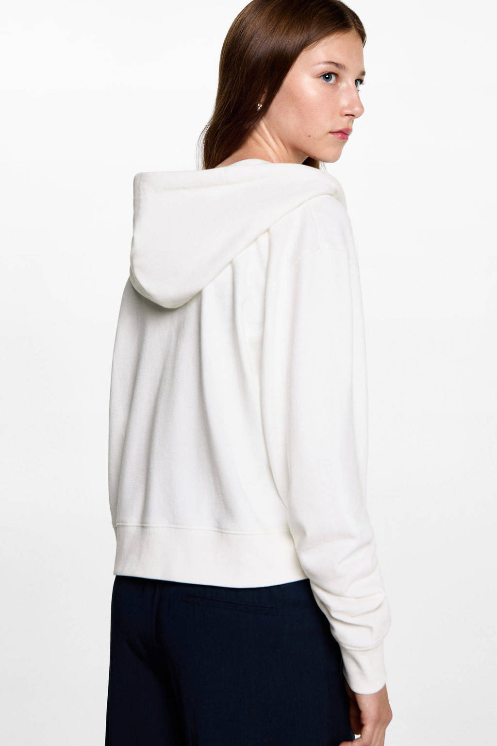 MANGO TEEN sweatvest naturel wit