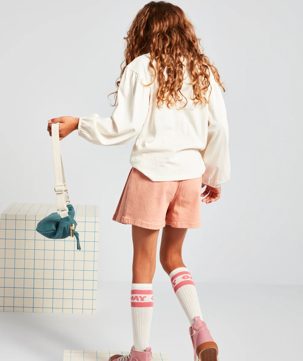 JUPE-SHORT PLISSÉE FILLE EN FIBRES RECYCLÉES ROSE