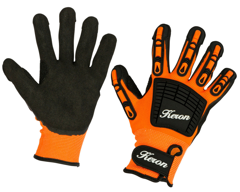 Gants de mécanique renforcés brandy • travaux chantier nitrile • taille 10 / xl