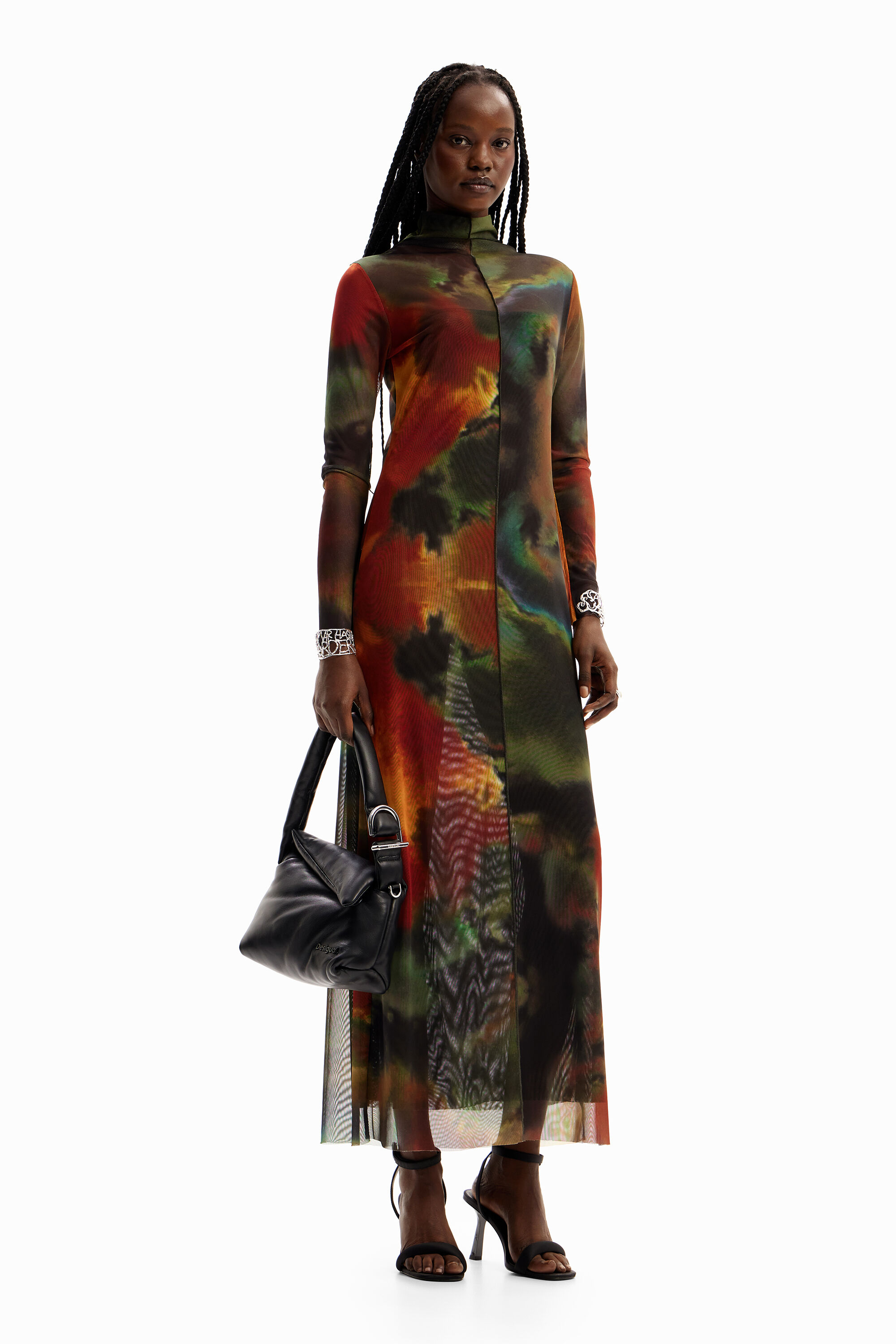 Vestido midi aquarela