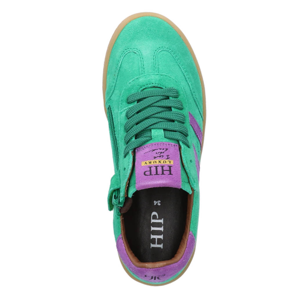 Hip suède sneakers groen/lila
