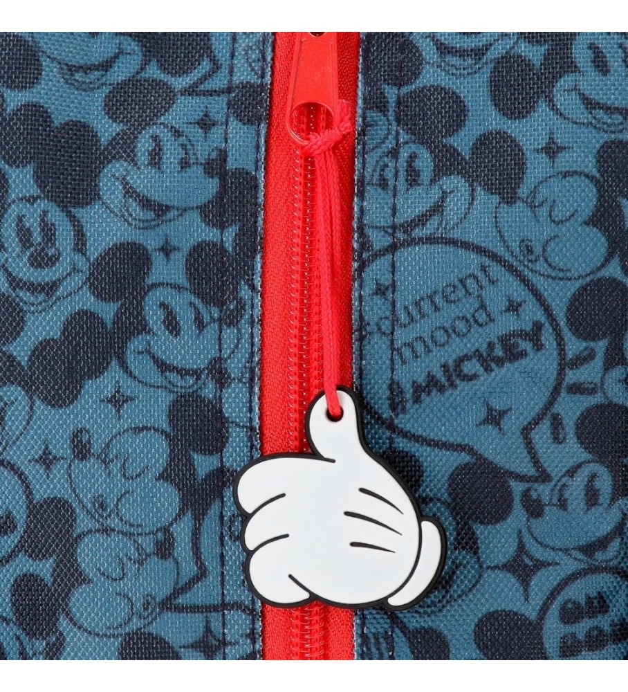 Bolsa de cintura Joumma Bags Mickey Get Moving, vermelha e azul - 27x11x6,5cm -