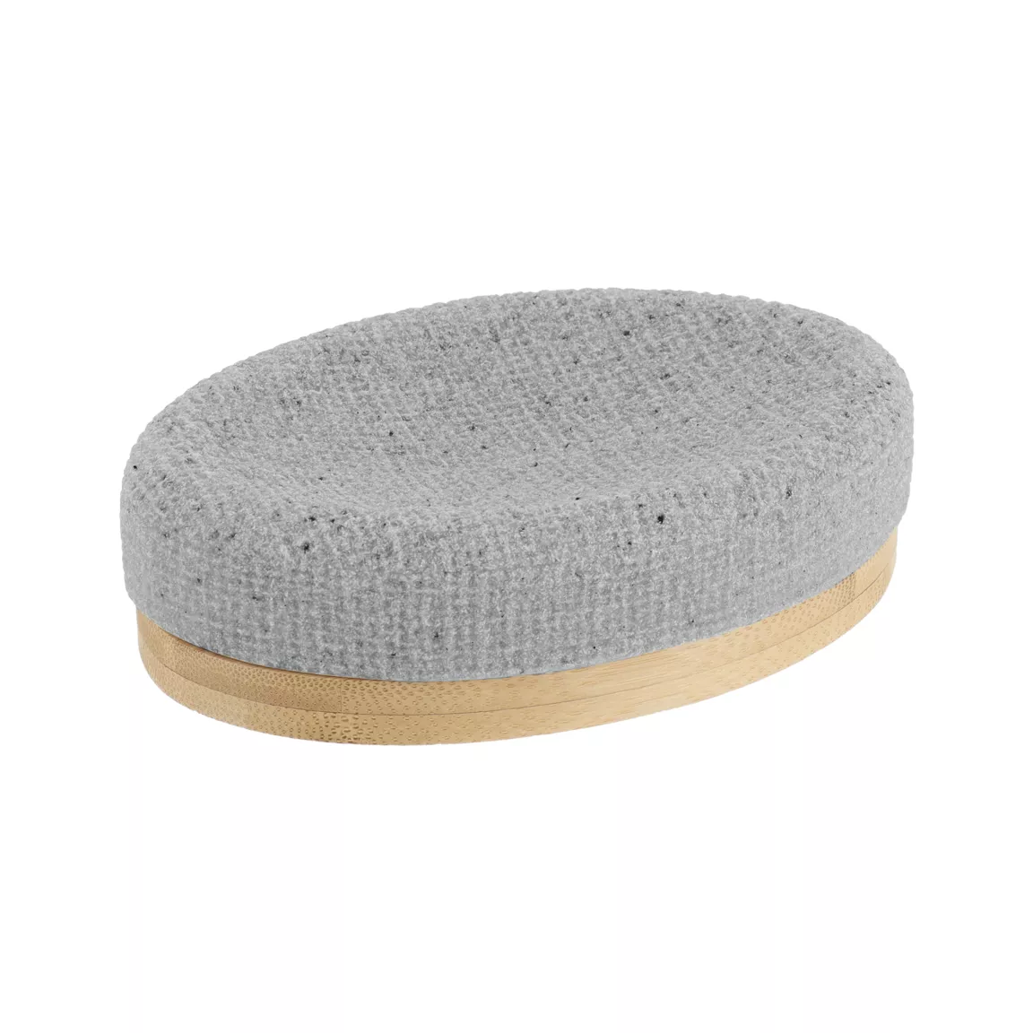 Set d'accessoires salle de bain effet Maille Gris