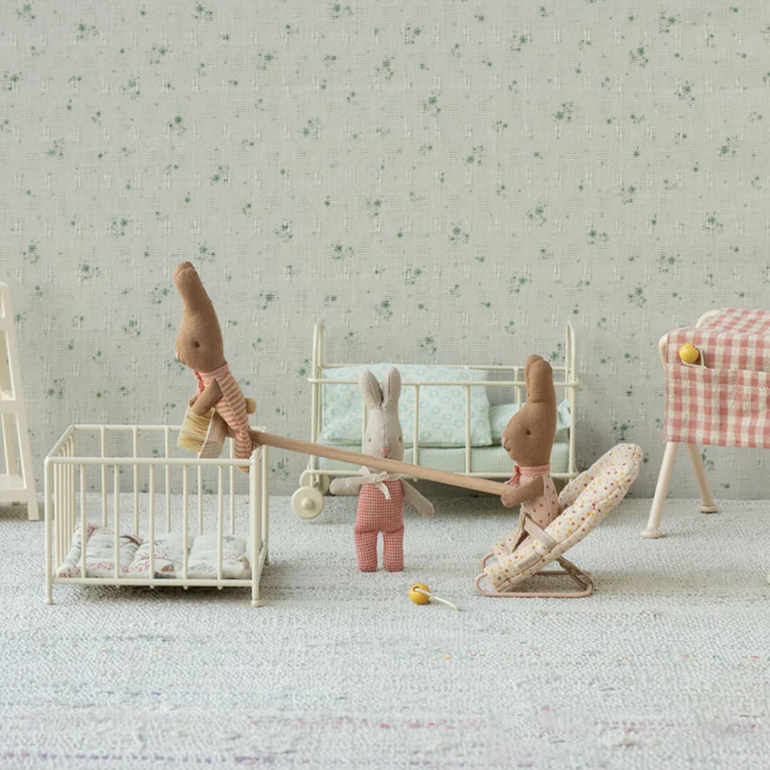 Maileg knuffelkonijn - my - red check - 11 cm