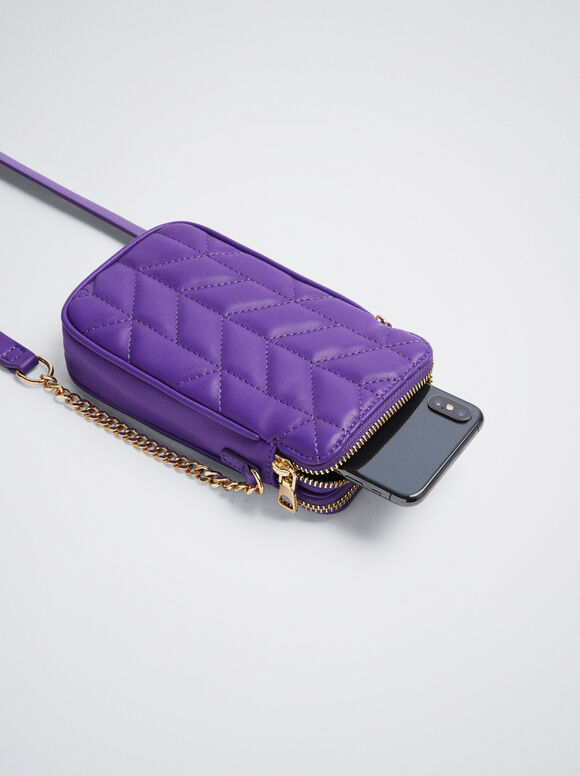 Bolsa Movil Padded Con Cadena - Violeta