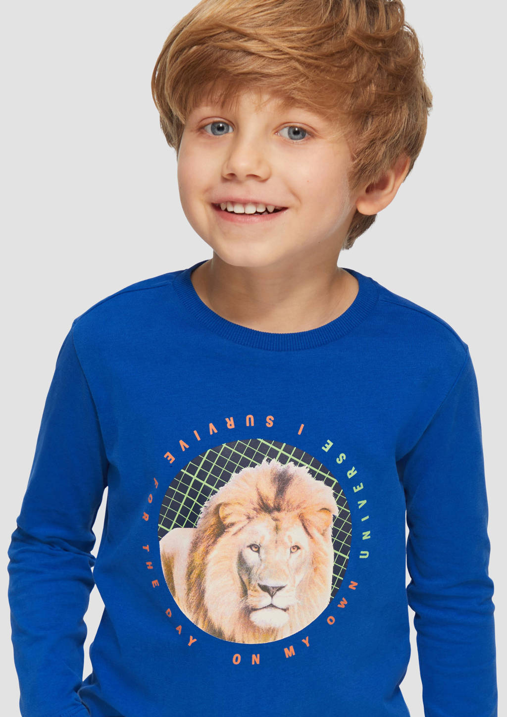 s.Oliver longsleeve met printopdruk blauw