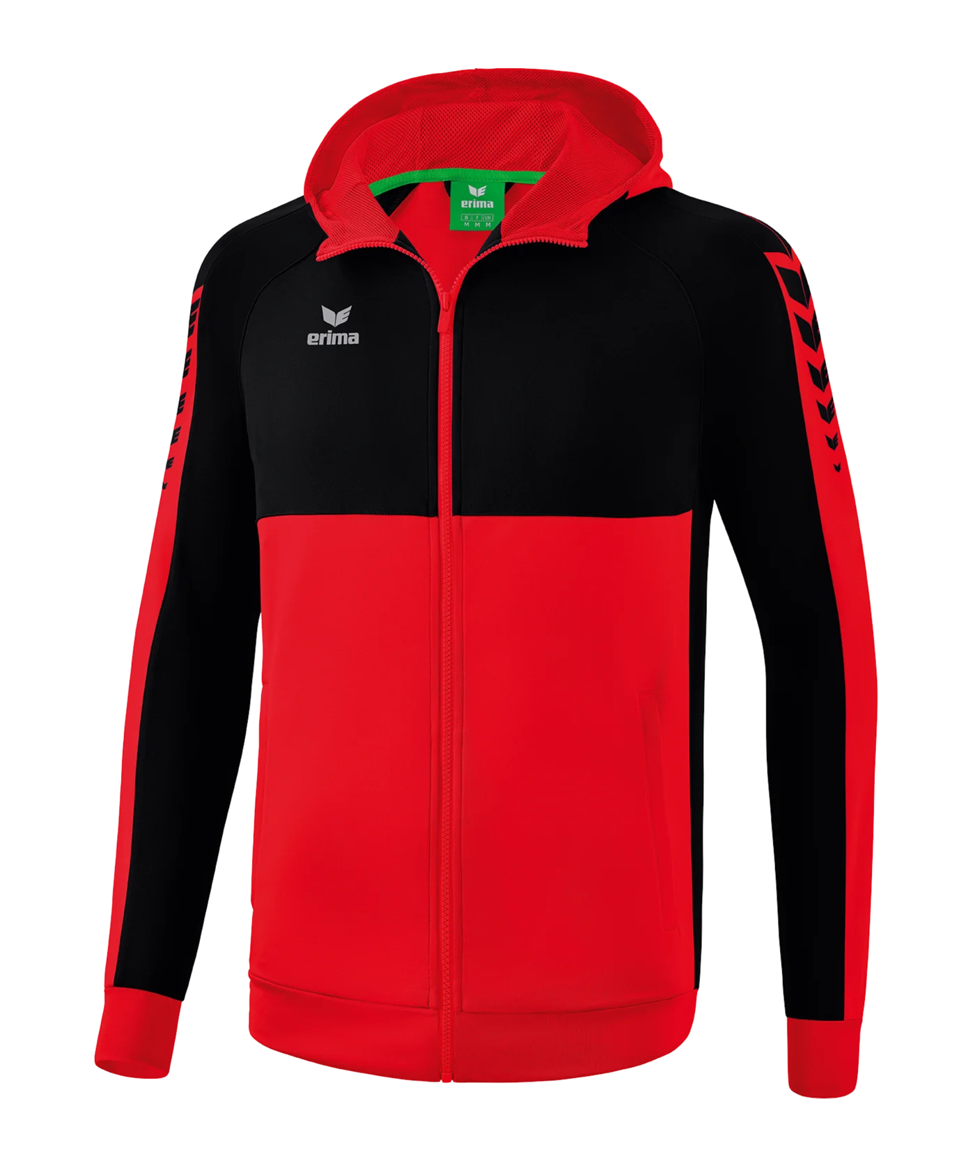 Erima Six Wings Kapuzenjacke Kids Rot Schwarz