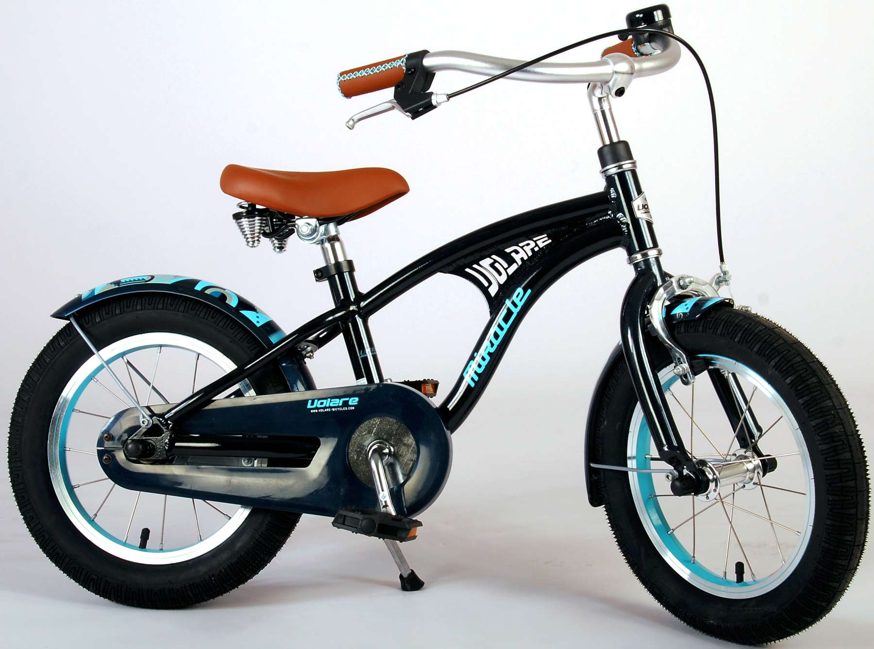 TPFSports Miracle Cruiser Kinderfahrrad - Jungen - 14 Zoll - Rücktritt + Handbremse - Mattschwarz