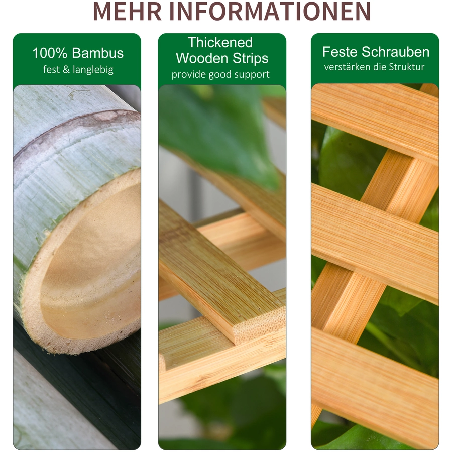 Outsunny Pflanzentreppe mit 3 Stufen natur