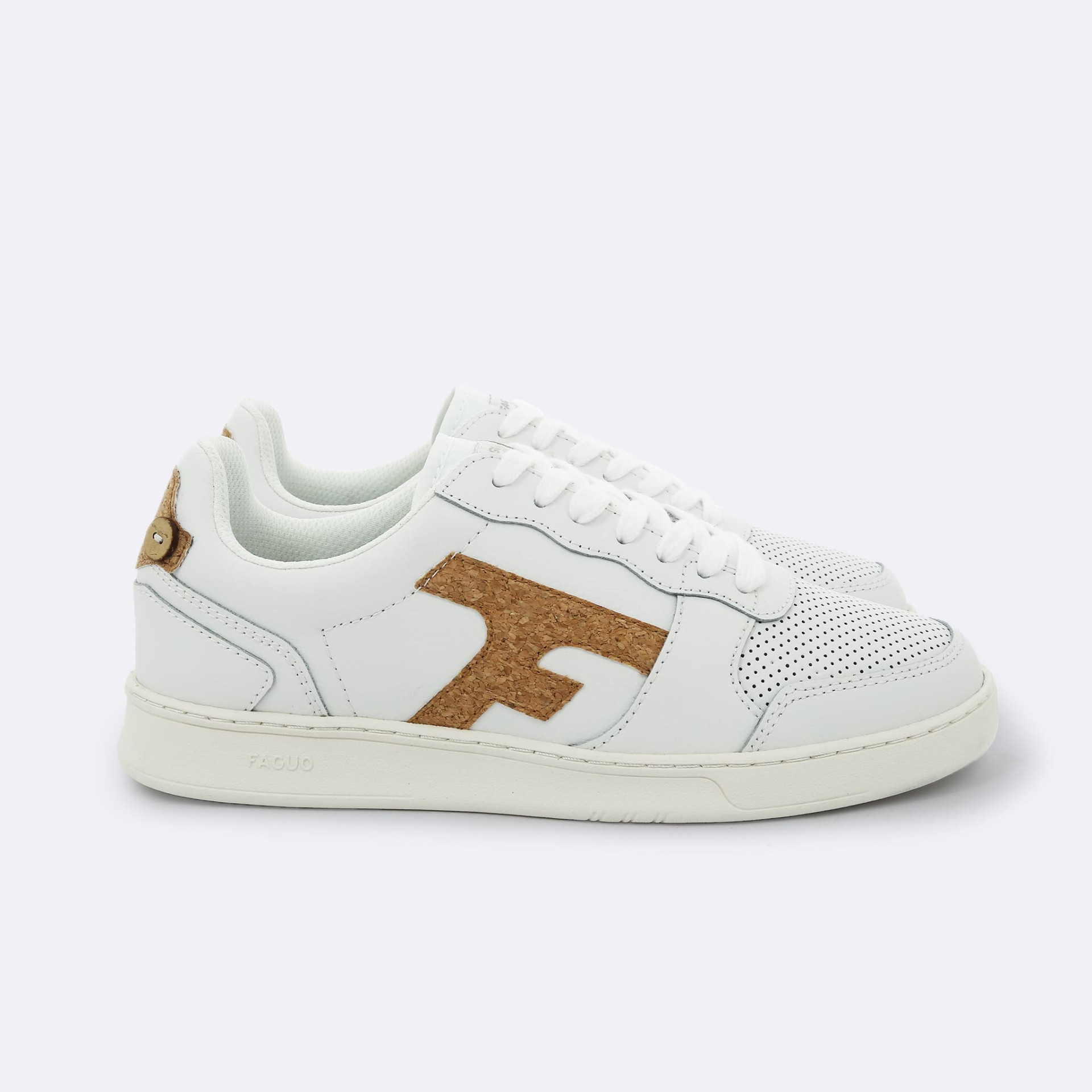 Baskets blanche & liège cuir et liège - modèle Hazel