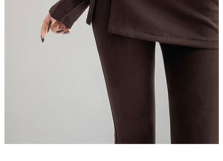 Shira - Mid-rise effen rok met overlay en uitlopende broek