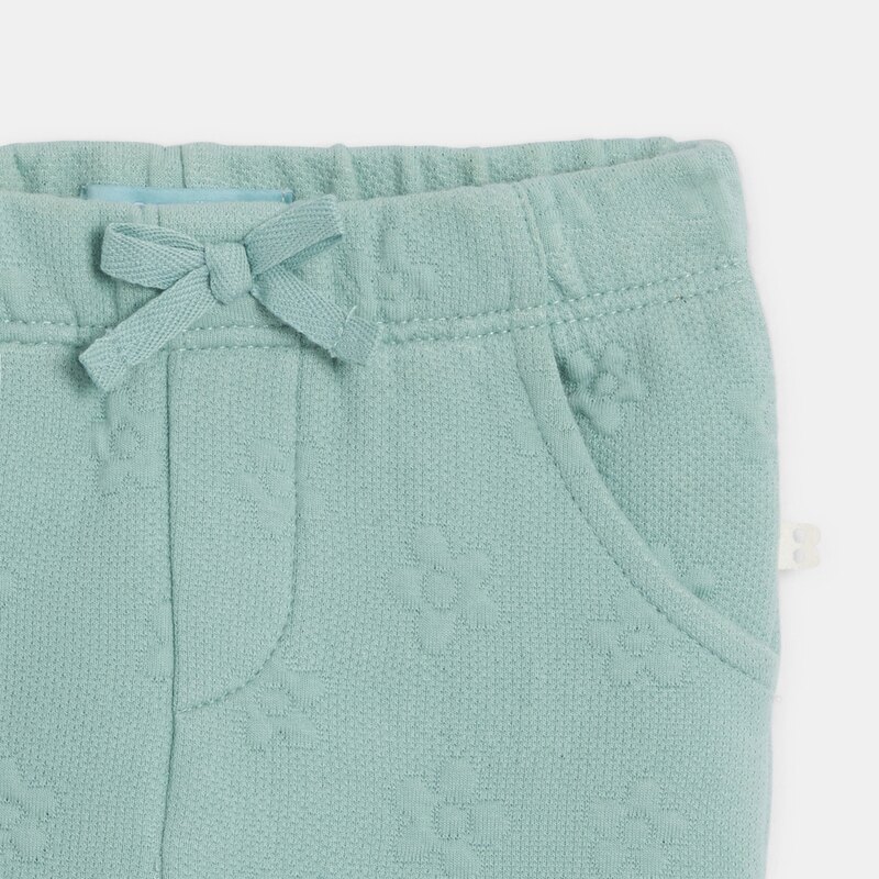 Pantalon molleton effet piqué vert bébé fille Vert