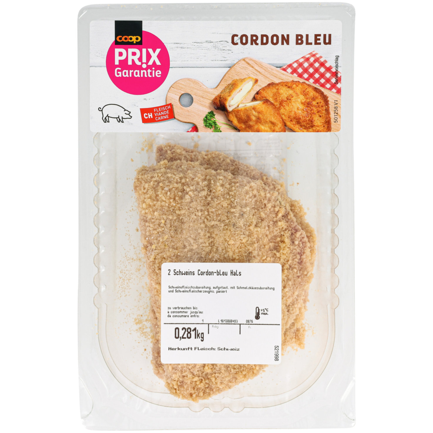 Prix Garantie Schweins Cordon bleu ca. 450g