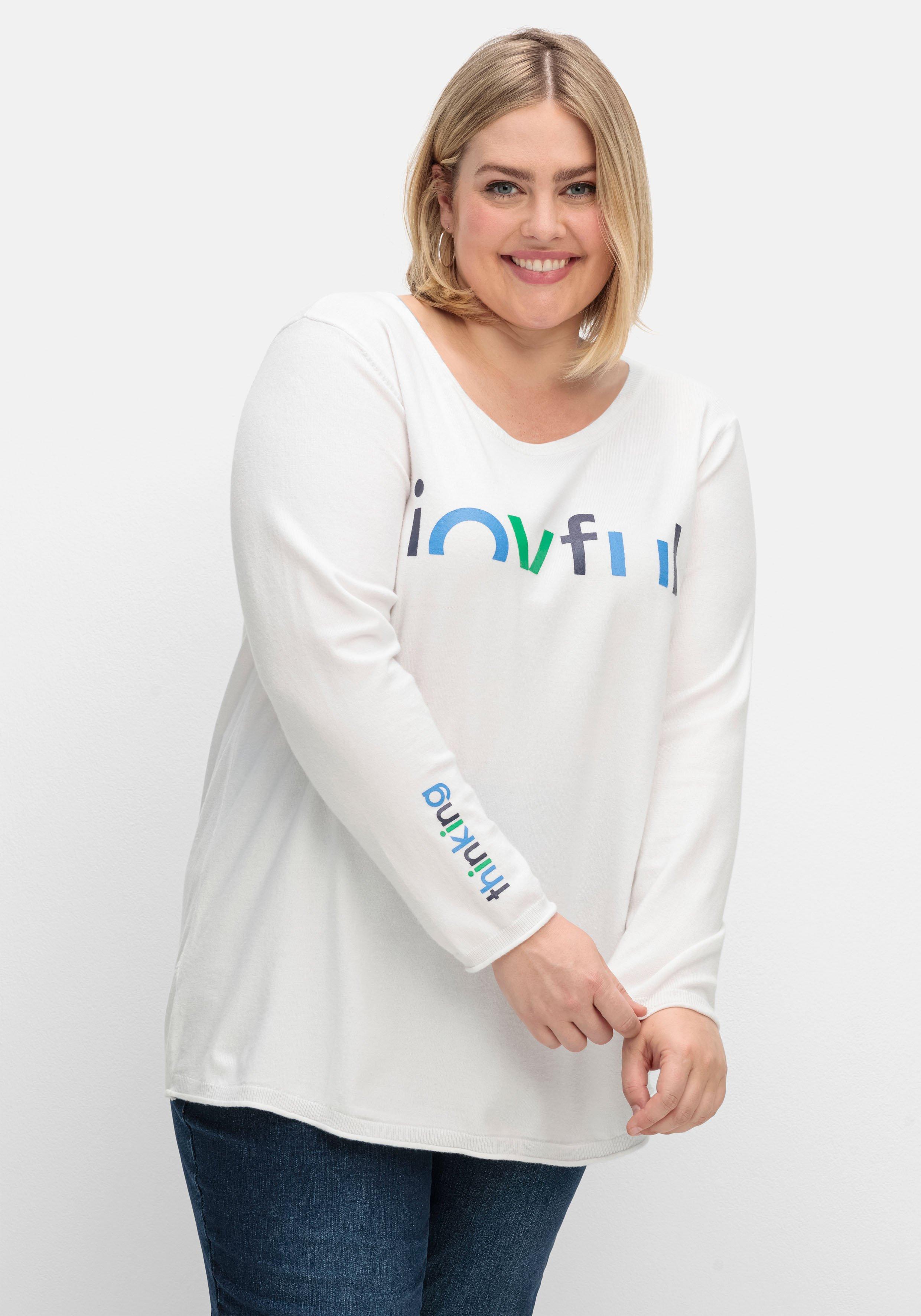 Pullover mit Wordingprint, in A-Linie