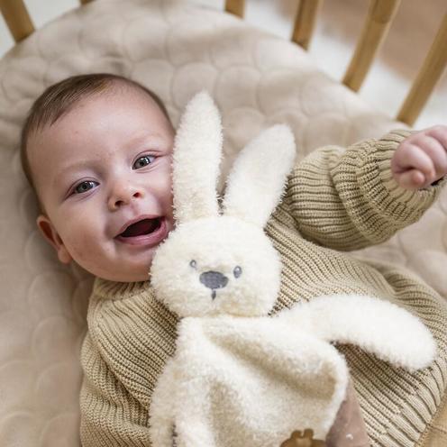 Doudou Lapidou Teddy triangle Glow avec motif imprimé vanille - NATTOU