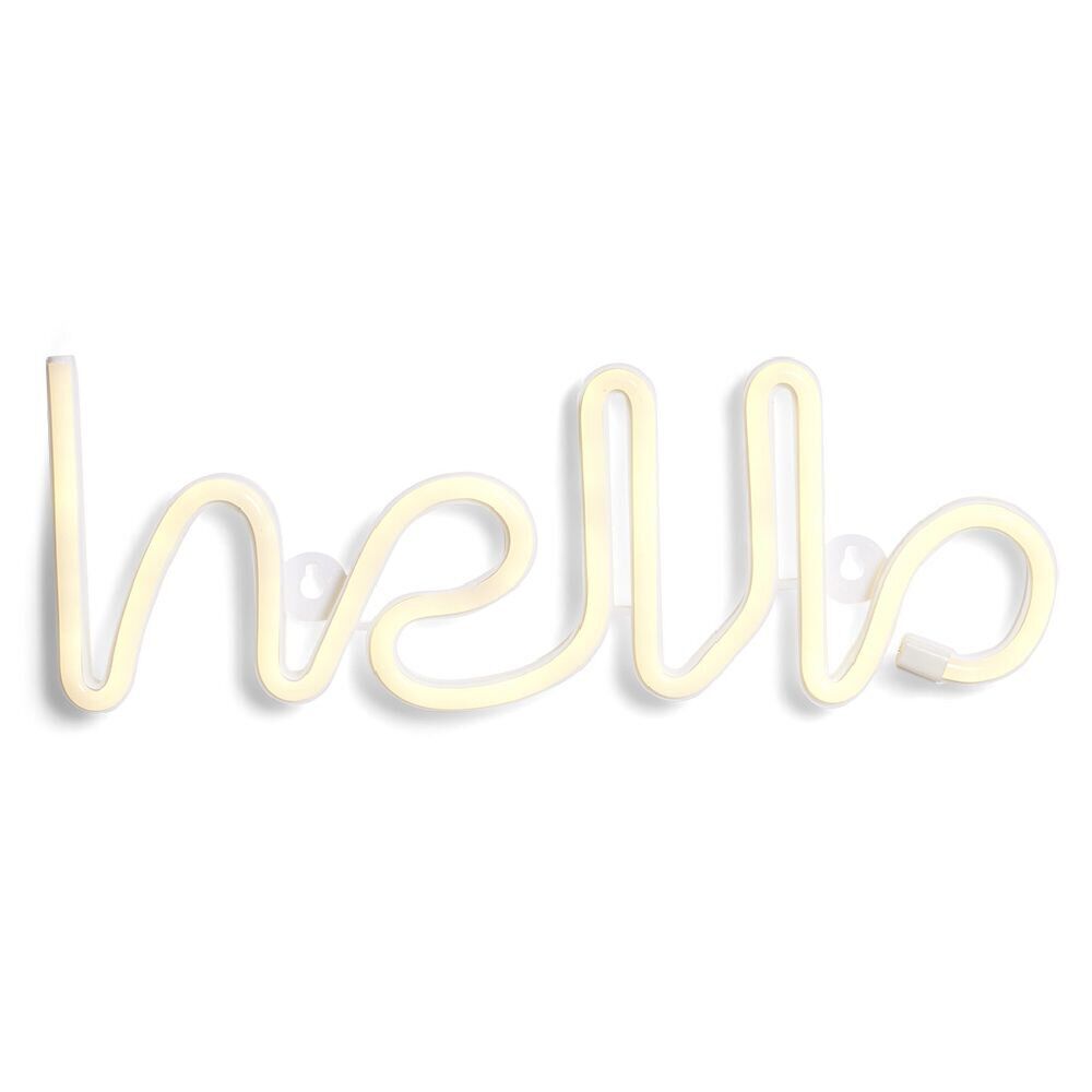 Néon solaire mot Hello 140 LED blanc chaud L35xH12cm
