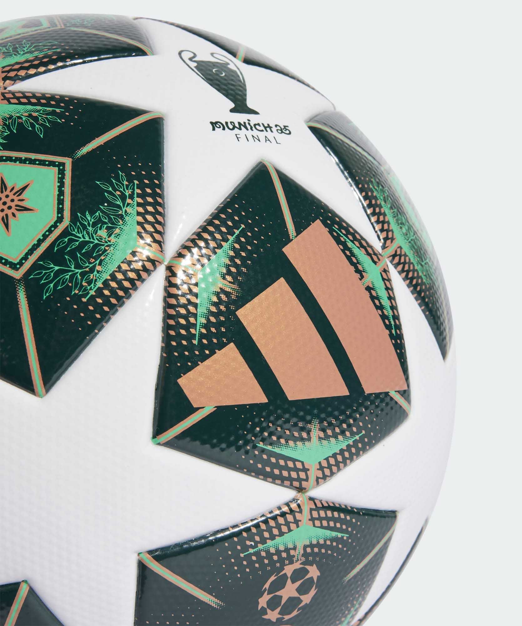 UCL League 24/25 Knockout Stages Ball White/Shadow Green/Hi-Res Green