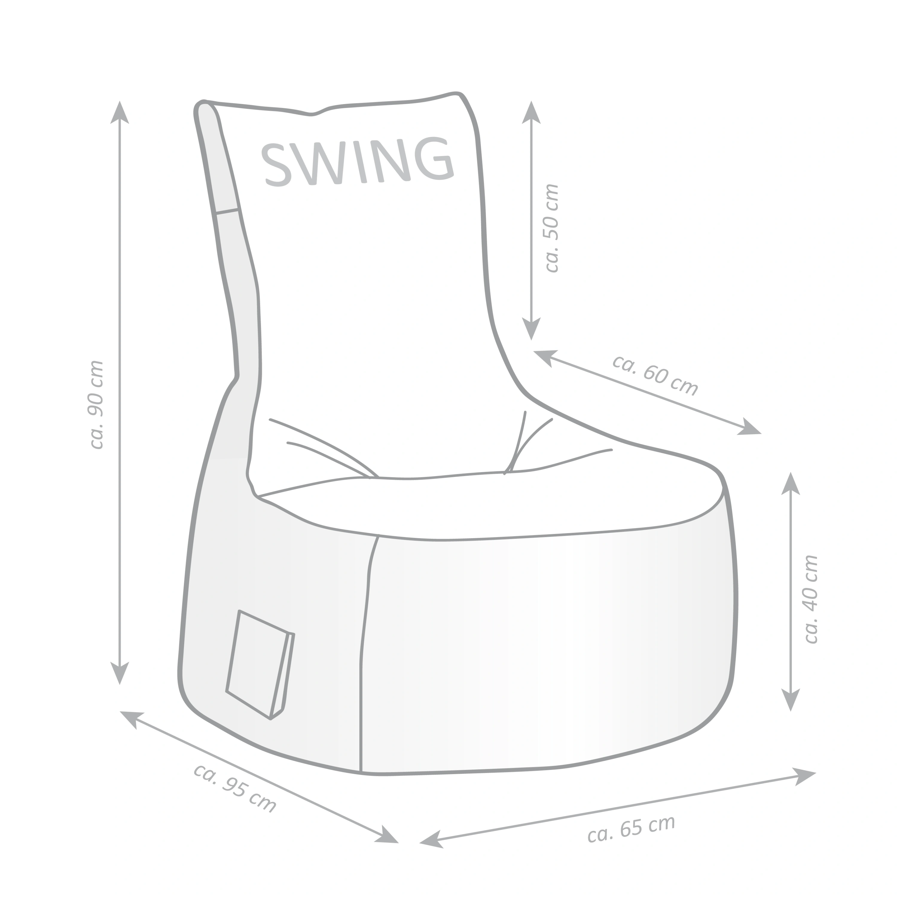 Sitzsack Swing SCUBA (Farbe: aubergine)
