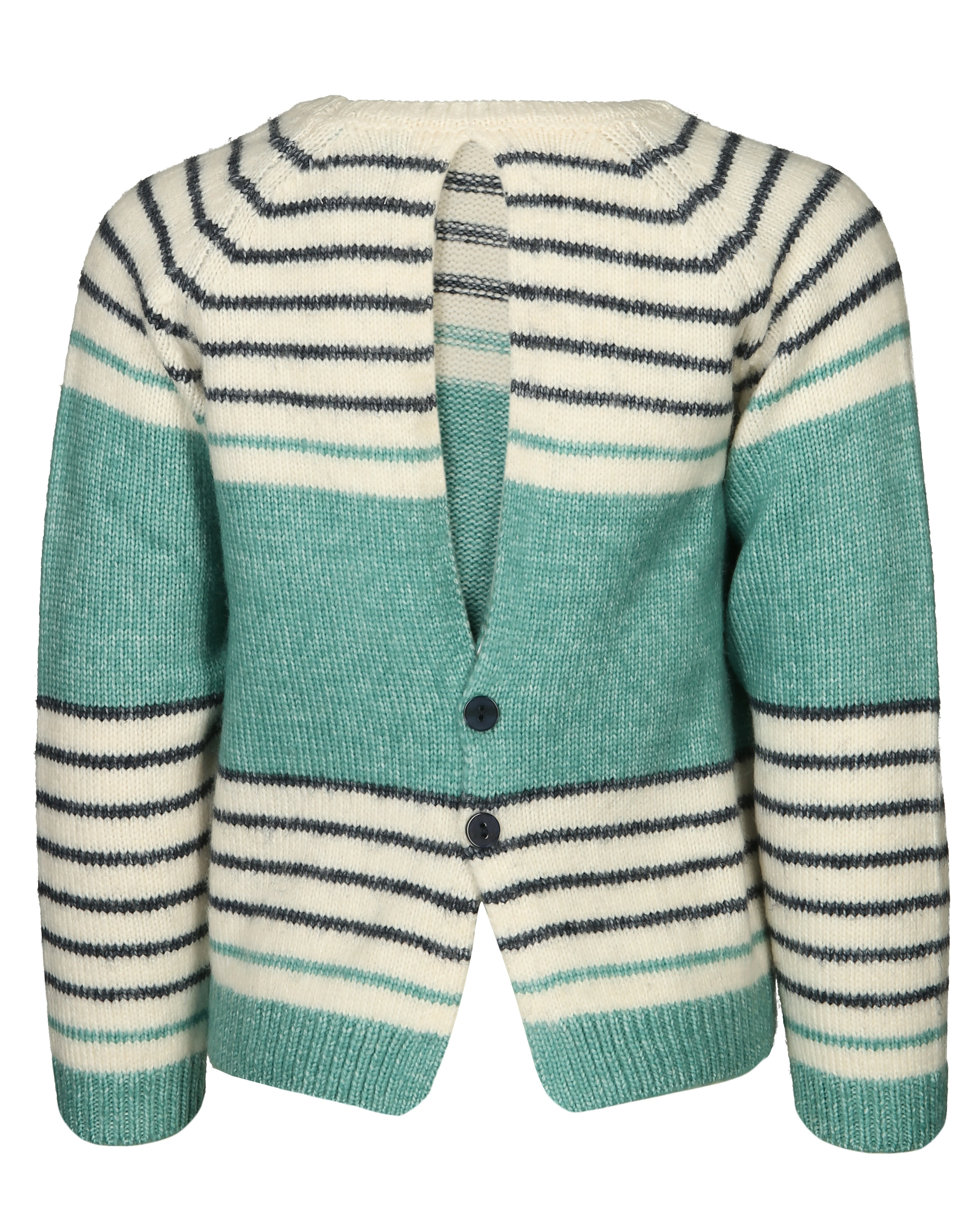 Strickpullover INVIERNO gestreift in türkis/weiß