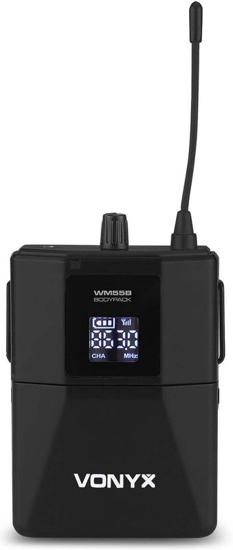 Vonyx - WM552B - Duoset Bodypack Microfoon - UHF - 10 Kanalen