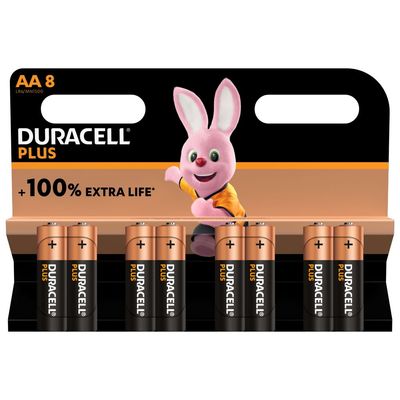 DURACELL 100% Plus - 8 piles alcalines - AA LR06