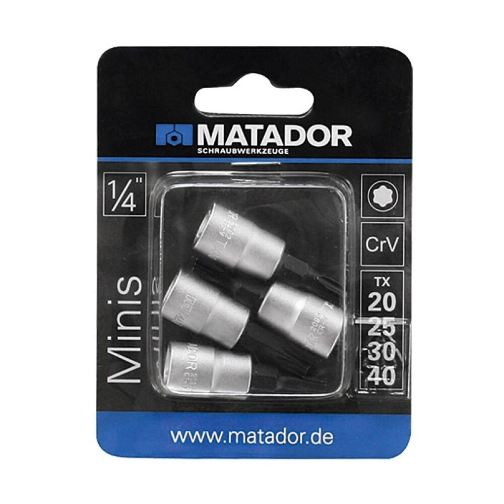 PIPENØKKELSETT MATADOR TORX 4-DELER TX20-TX40