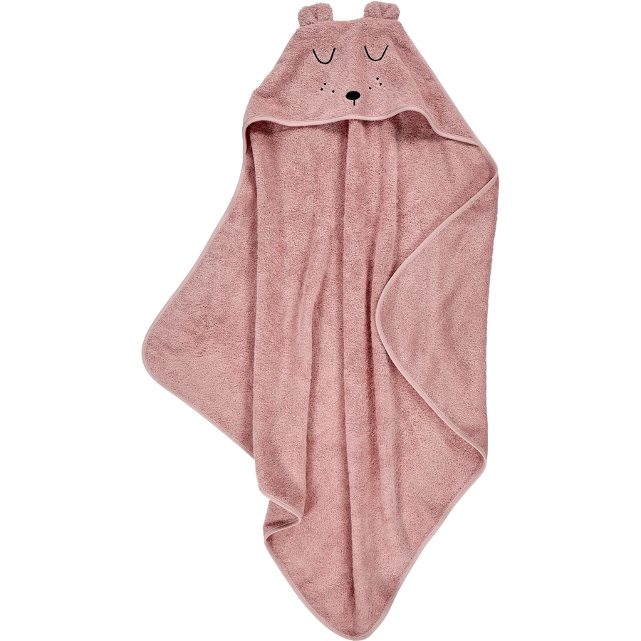 Alvi® Frottier-Set Kaputzenbadetuch & Waschhandschuh rosa