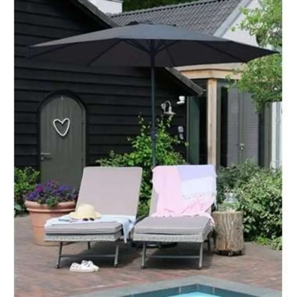 PimXL Luxe 8-ribs Parasol - Ø300CM - Antraciet