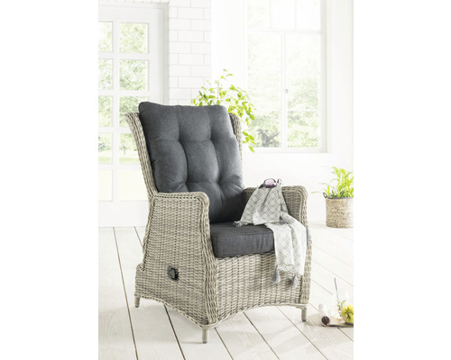 Destiny Casa verstelbare loungestoel, polyrattan, wit