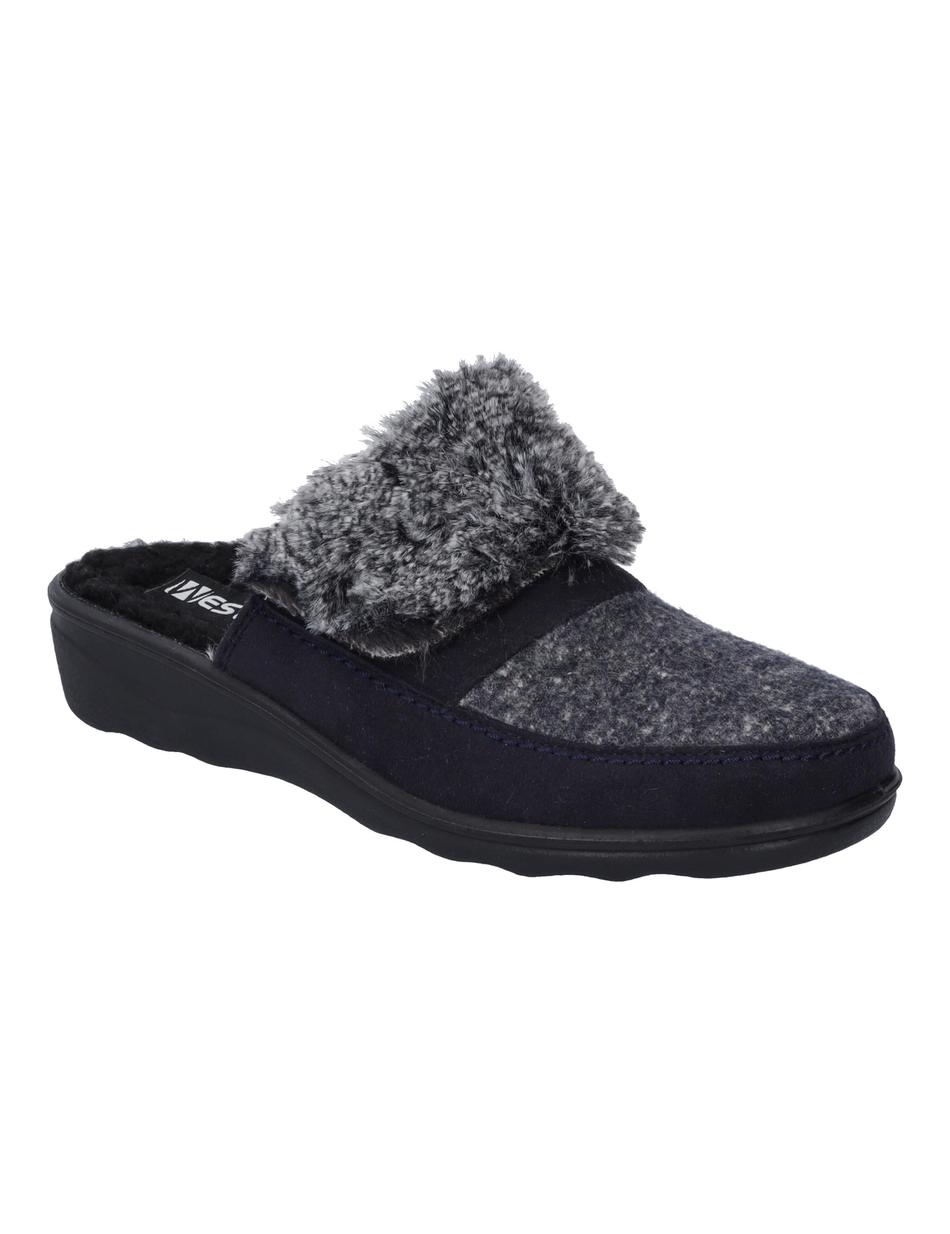 Hausschuh Nice 107, blau-multi