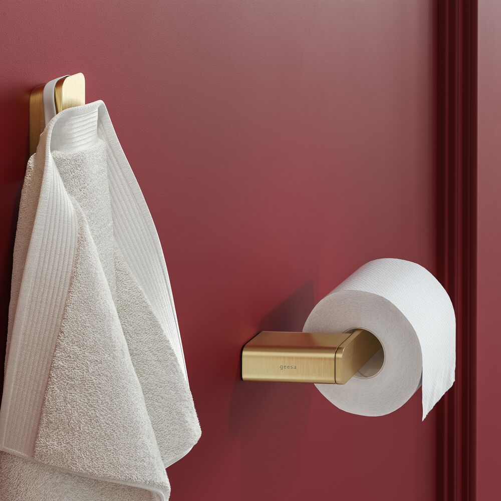 Geesa Shift toiletrolhouder zonder klep goud geborsteld rechts
